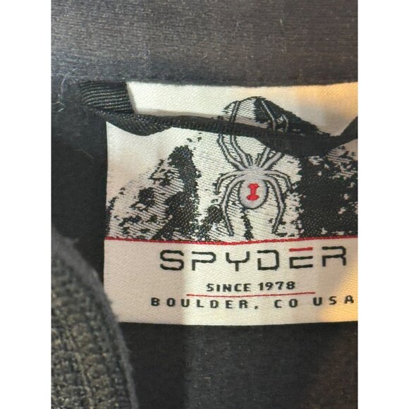 Spyder Mens Black Quarter-Zip Pullover Jacket Size X Polyester Fleece - Picture 3 of 16